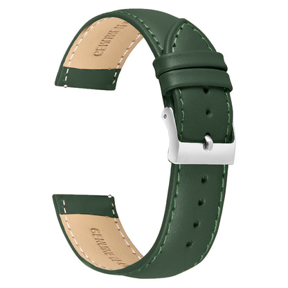 Boshek Green Semi Padded Genuine Leather Watch Strap for Quick Release and Self Changeable FS374-GR-20-S