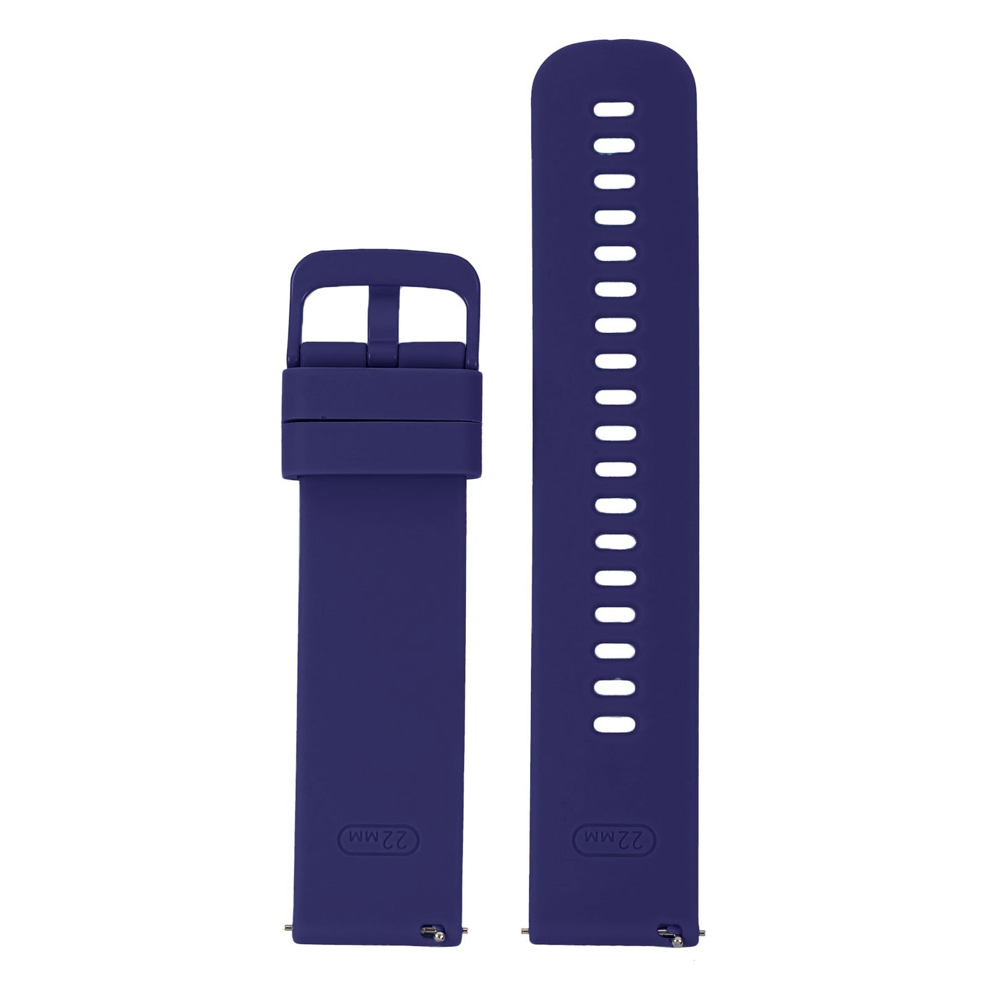 Omax 22MM Nevy Blue Color Herringbone textured, Ribbed Premium Grade, super flexible and smooth silicon watch strap and band compatible with All smart, digital and analog watches FSS05-NB-22-NB