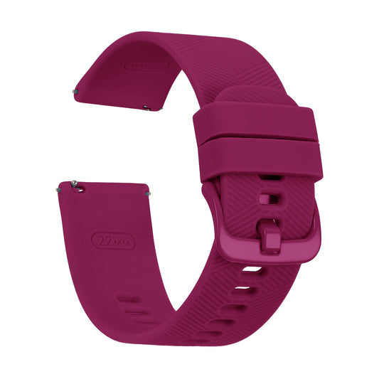 Omax 22MM Maroon Color Herringbone textured, Ribbed Premium Grade, super flexible and smooth silicon watch strap and band compatible with All smart, digital and analog watches FSS05-MN-22-MN