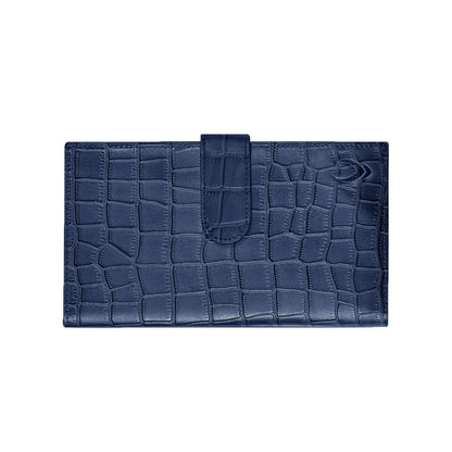 Boshek Blue Croco Leather Womens Clutch - FWL101