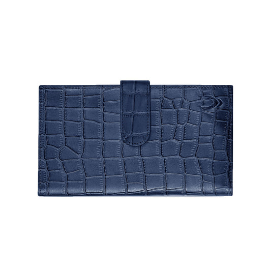 Boshek Blue Croco Leather Womens Clutch - FWL101