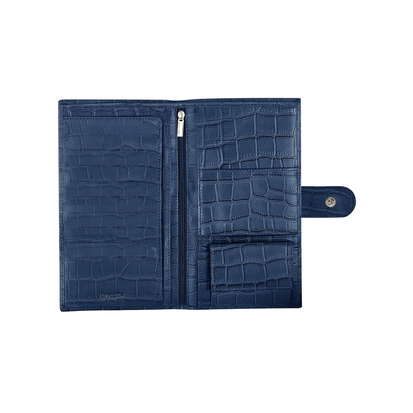Boshek Blue Croco Leather Womens Clutch - FWL101