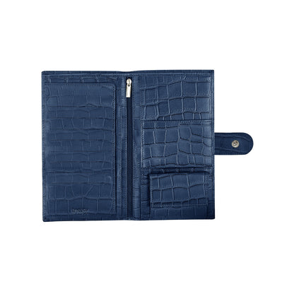 Boshek Blue Croco Leather Womens Clutch - FWL101