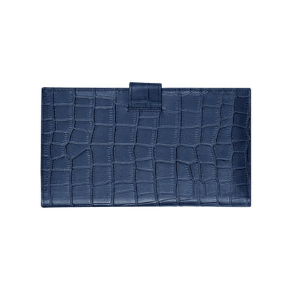 Boshek Blue Croco Leather Womens Clutch - FWL101