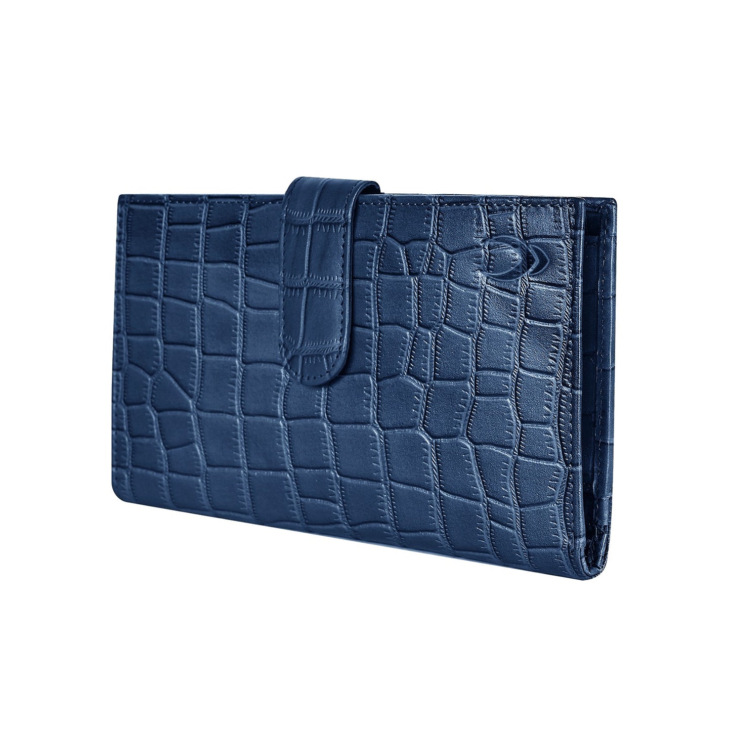 Boshek Blue Croco Leather Womens Clutch - FWL101