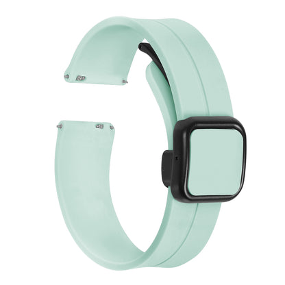 Omax 22 MM Aqua Magnetic Folding Clasp Silicone Strap Smart Watch Replacement Band Universal Strap Compatible with All Brands Watch FSS10-AQ-22-BK