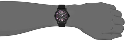 Omax Black Analog Dial Purple Index With Black Genuine Leather Strap Watch for Men GX18M22U
