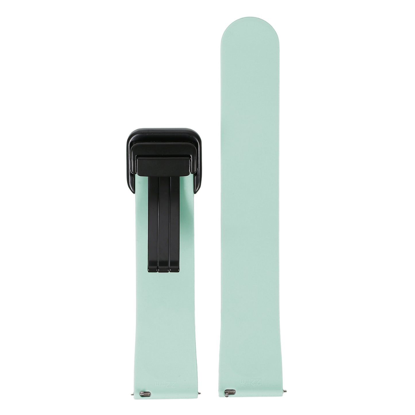 Omax 22 MM Aqua Magnetic Folding Clasp Silicone Strap Smart Watch Replacement Band Universal Strap Compatible with All Brands Watch FSS10-AQ-22-BK