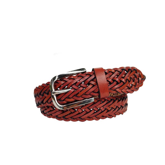 Omax Tan  Genuine Leather Premium Braided  Belts for men BLTBTL025