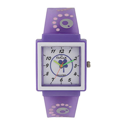 Omax Kids Analog Square Dial Watch White & Purple - KD130