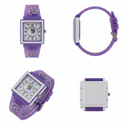 Omax Kids Analog Square Dial Watch White & Purple - KD130