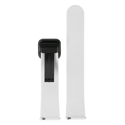 Omax 22 MM White Magnetic Folding Clasp Silicone Strap Smart Watch Replacement Band Universal Strap Compatible with All Brands Watch FSS10-WT-22-BK