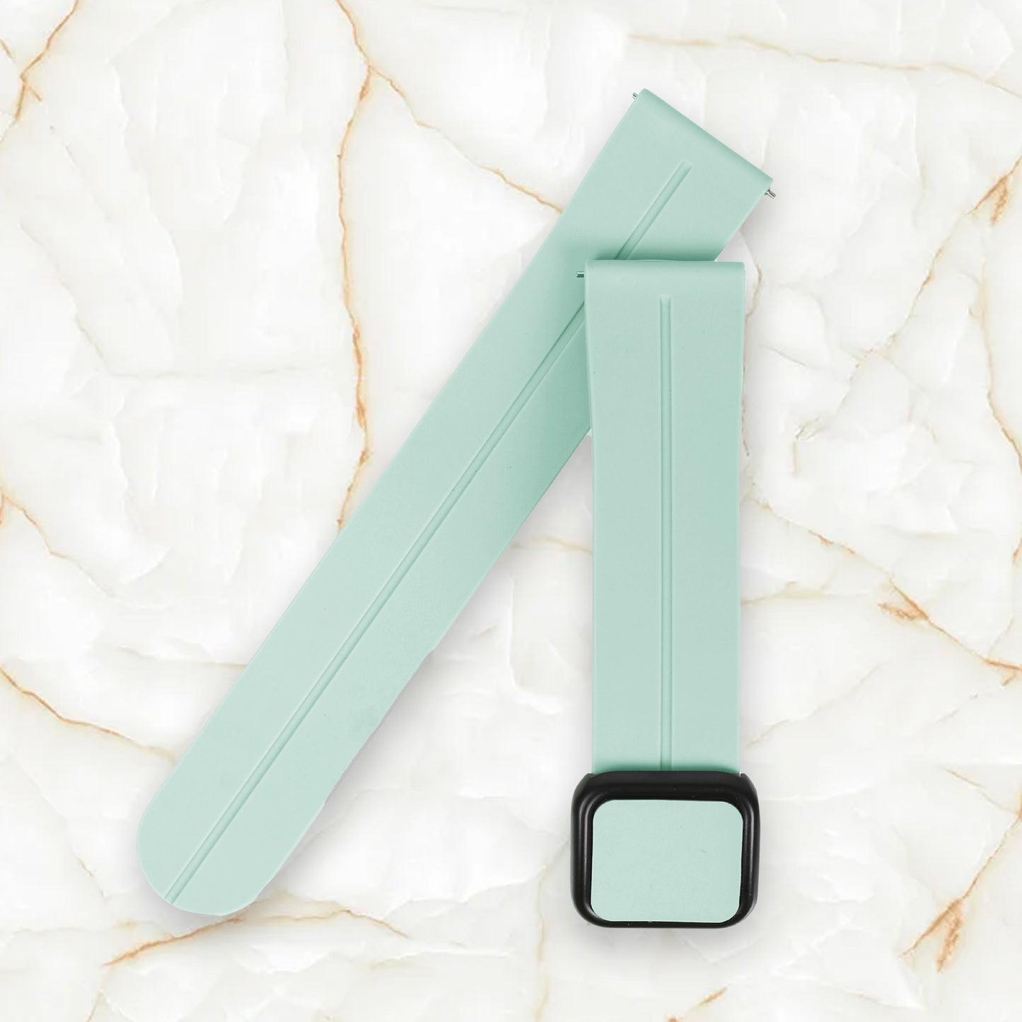 Omax 22 MM Aqua Magnetic Folding Clasp Silicone Strap Smart Watch Replacement Band Universal Strap Compatible with All Brands Watch FSS10-AQ-22-BK