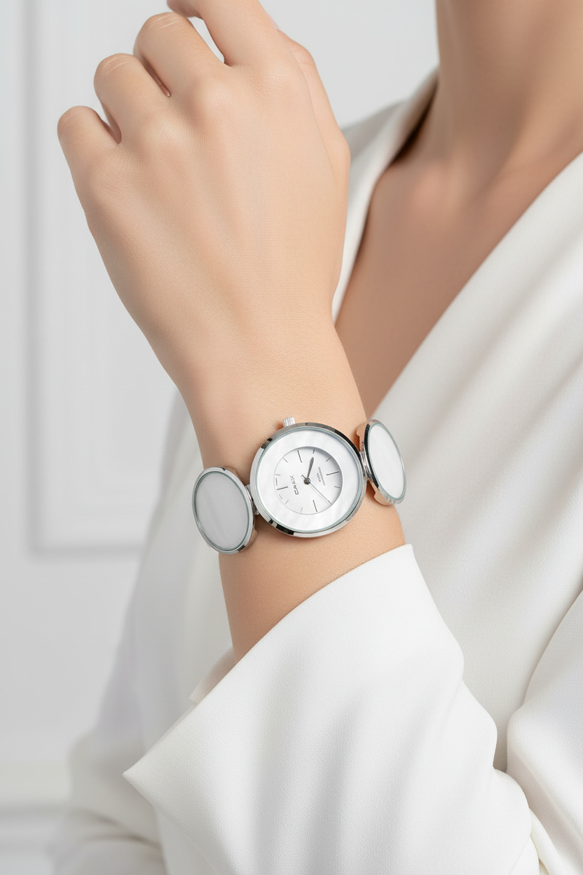 Omax Women's Silver Dial Silver Stainless Steel Watch – Unique Design, Quartz | SS279