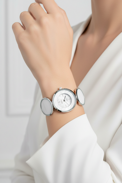 Omax Women's Silver Dial Silver Stainless Steel Watch – Unique Design, Quartz | SS279