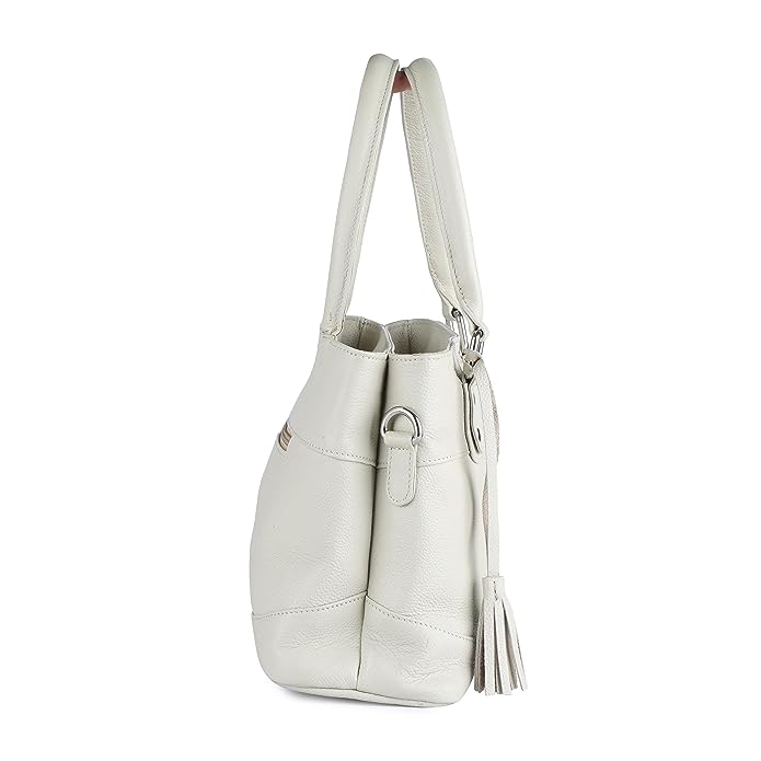 Tignanello White Pebble Grain Leather Handbag Purse Satchel bag | eBay