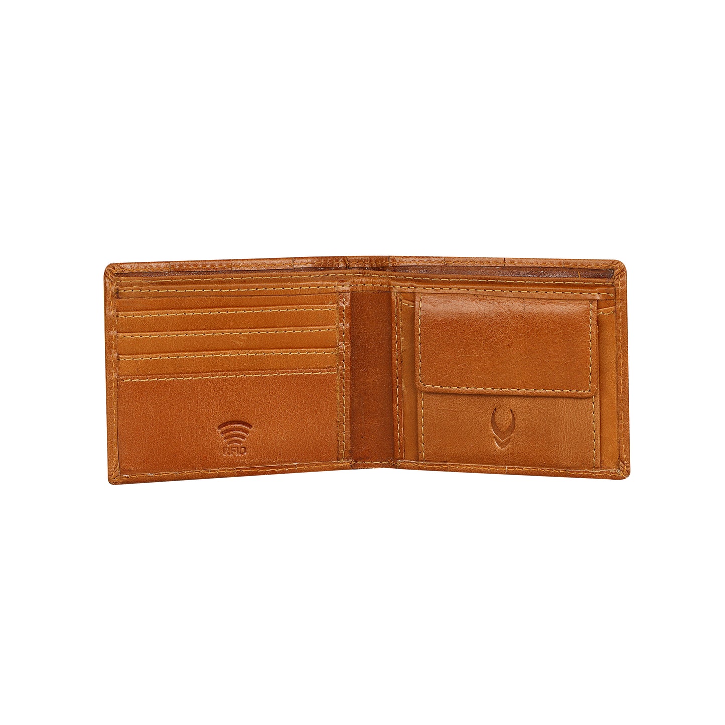 OMAX Tan Genuine Leather Mens Wallet with Free Rakhi for Brother RBFW246