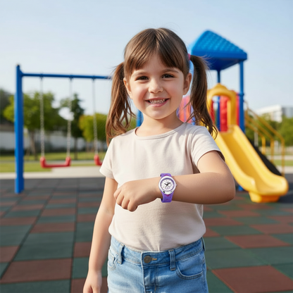 Omax Analog White Dial Kids Watch - KD117
