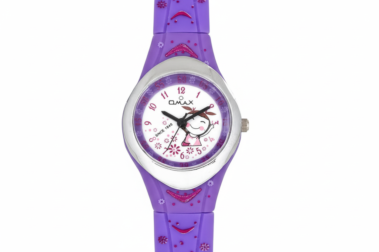 Omax Analog White Dial Kids Watch - KD117