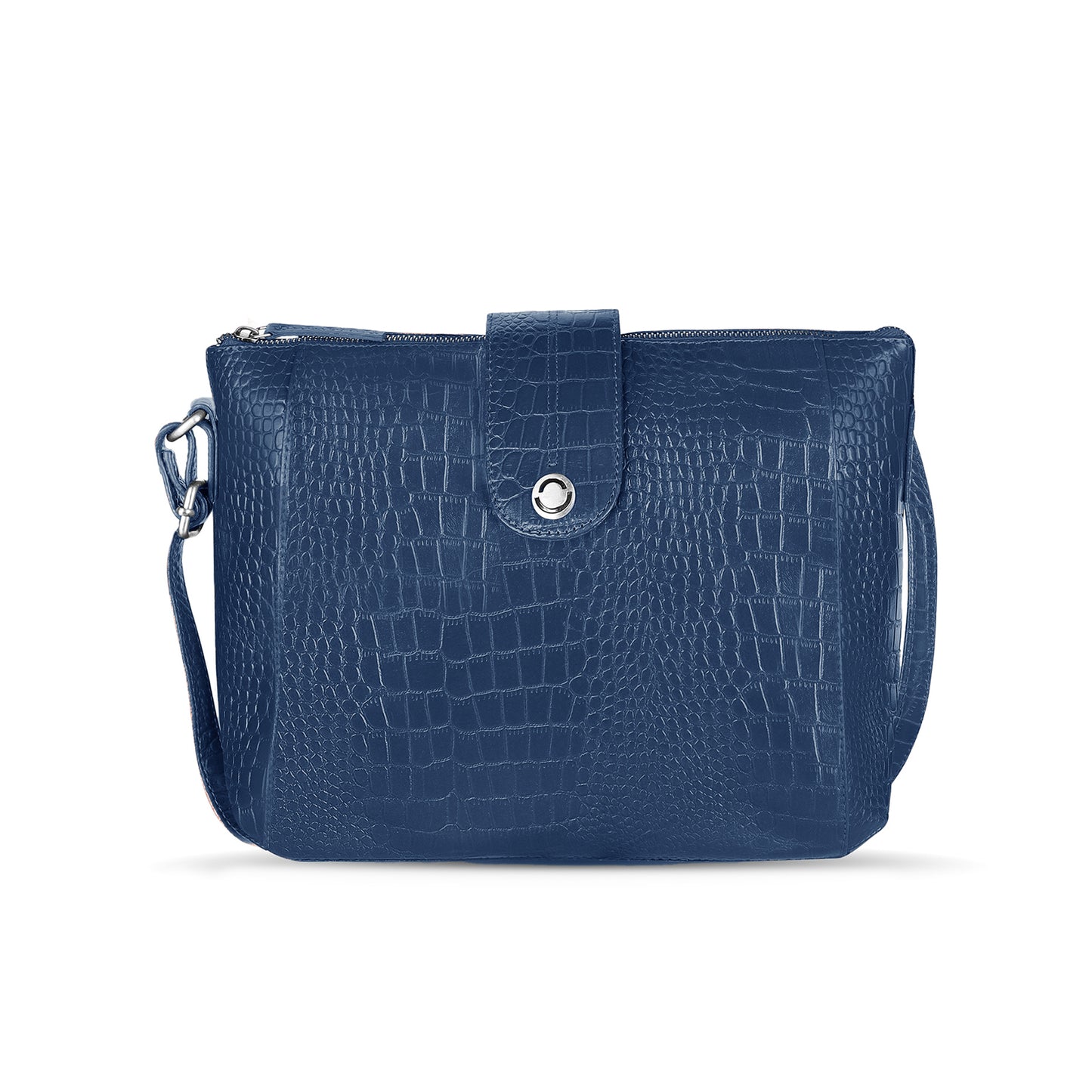 Omax Blue Croco Printed Genuine Leather Shoulder Ladies Handbag a perfect blend of style FL11