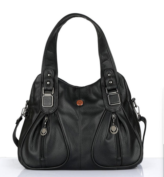 Black PU Leather Handbag for Women – OMAX OMB-401 Shoulder & Crossbody Bag