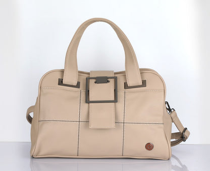 Beige Handbag for Women – OMAX F01 PU Leather Shoulder & Sling Bag - front view