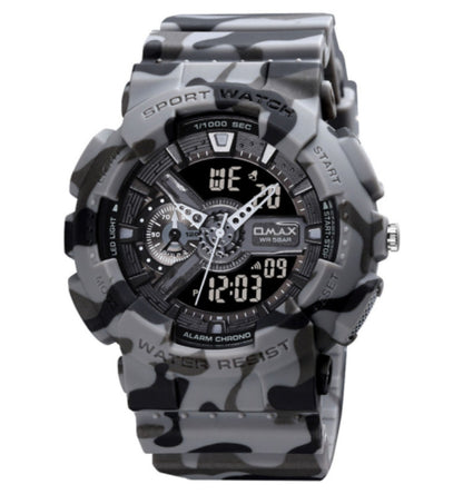 OMAX Analogue and Digital display Grey Black Resin Fiber Case Strap Watch for Men and Women-DS91920P_Grey
