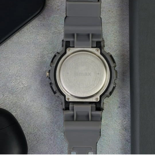 OMAX Analogue and Digital display Grey Black Resin Fiber Case Strap Watch for Men and Women-DS91920P_Grey