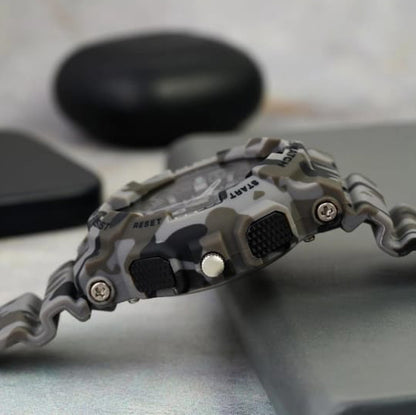 OMAX Analogue and Digital display Grey Black Resin Fiber Case Strap Watch for Men and Women-DS91920P_Grey