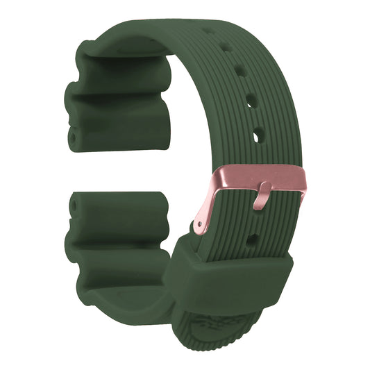 Omax Olive Silicone Smart Watch Replacement Band Universal Strap Compatible with All Brands Watch FSS14