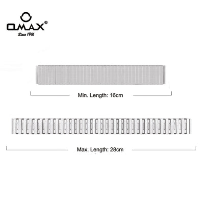 OMAX Stainless Steel Stretchable Elastic Solo Metal Chain Strap Band 49mm / 46mm / 45mm / 44mm Compatible with i Watch Ultra Series 10 9 8 7 6 5 SE 4 Silver Strap-FMS121