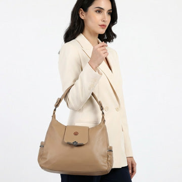 Tan Handbag for Women – OMAX H01 PU Leather Shoulder Bag for Daily & Party Use
