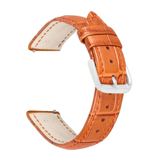 Tan Croco Genuine Leather Watch Strap with Golden Buckle | Quick Release |FS354