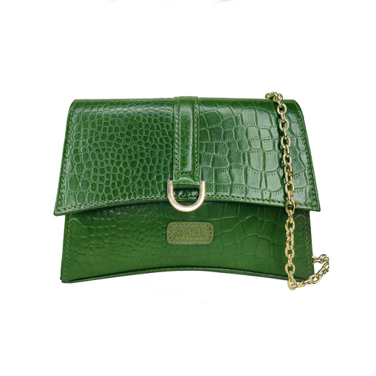 Omax Chic Croco Printed Genuine Leather Mini Bag