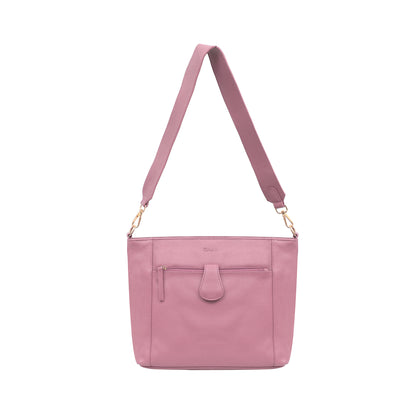Omax Pink Genuine Leather Sling Bag