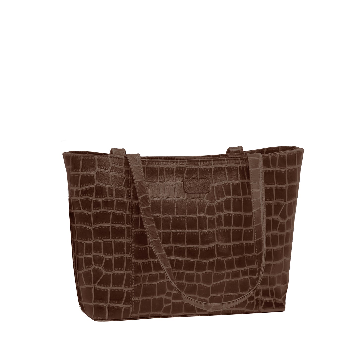 Omax Brown Croco Genuine Leather Hand Bag LTHRL07