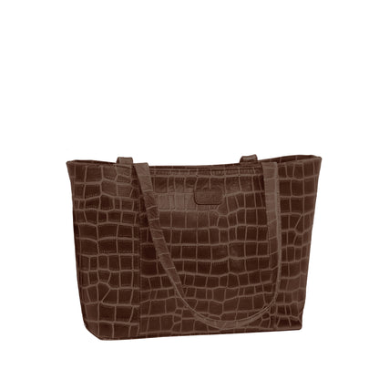 Omax Brown Croco Genuine Leather Hand Bag LTHRL07