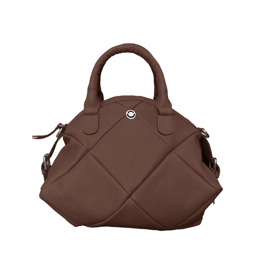 Omax Brown Full Grain Genuine Leather Unique Football Style Handbag for Women LTHRL1