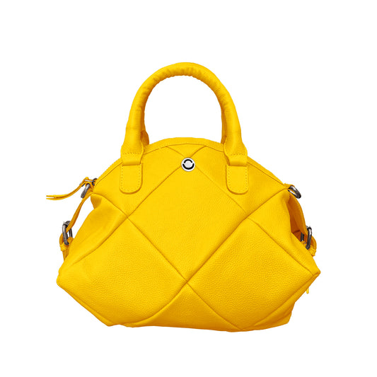 Omax Yellow Full Grain Genuine Leather Unique Football Style Handbag for Women LTHRL1