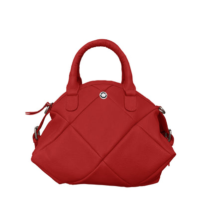 Omax Red Full Grain Genuine Leather Unique Football Style Handbag for Women LTHRL1
