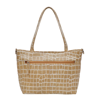 Omax Beige Croco Genuine Leather Hand Bag LTHRL07