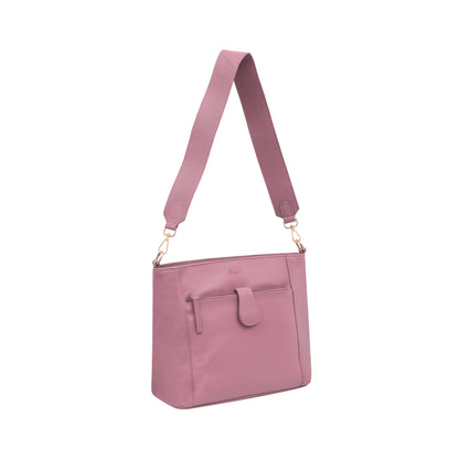 Omax Pink Genuine Leather Sling Bag