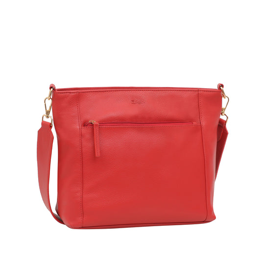Omax Red Soft Genuine Leather with Premium Accessories Handbags & Shoulder Bags for Women LTHRL2