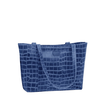 Omax Blue Croco Genuine Leather Hand Bag LTHRL07
