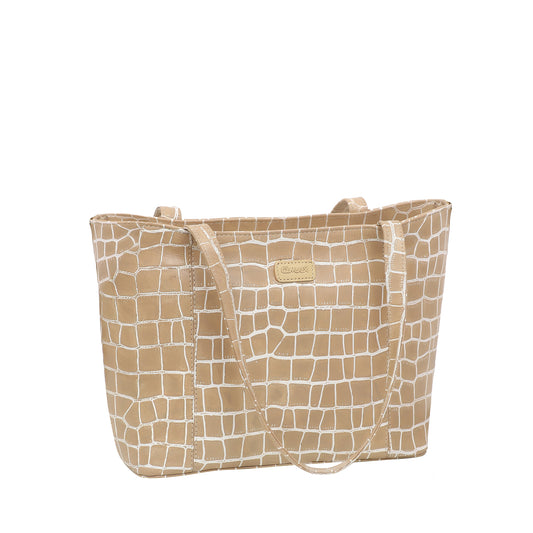 Omax Beige Croco Genuine Leather Hand Bag LTHRL07