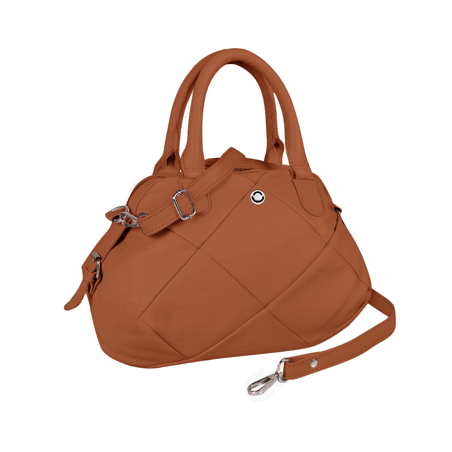Omax Tan Full Grain Genuine Leather Unique Football Style Handbag for Women LTHRL1