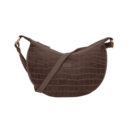 Omax Black Halfmoon Design Genuine Leather Sling Bag LTHRL5