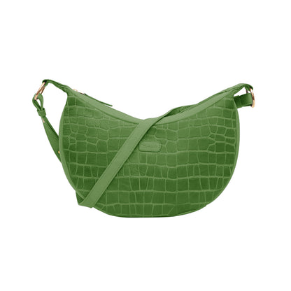 Omax Beige Halfmoon Design Genuine Leather Sling Bag LTHRL5