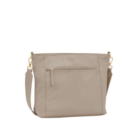 Omax Beige Soft Genuine Leather Top Handle Satchel Handbags & Shoulder Bags for Women LTHRL2