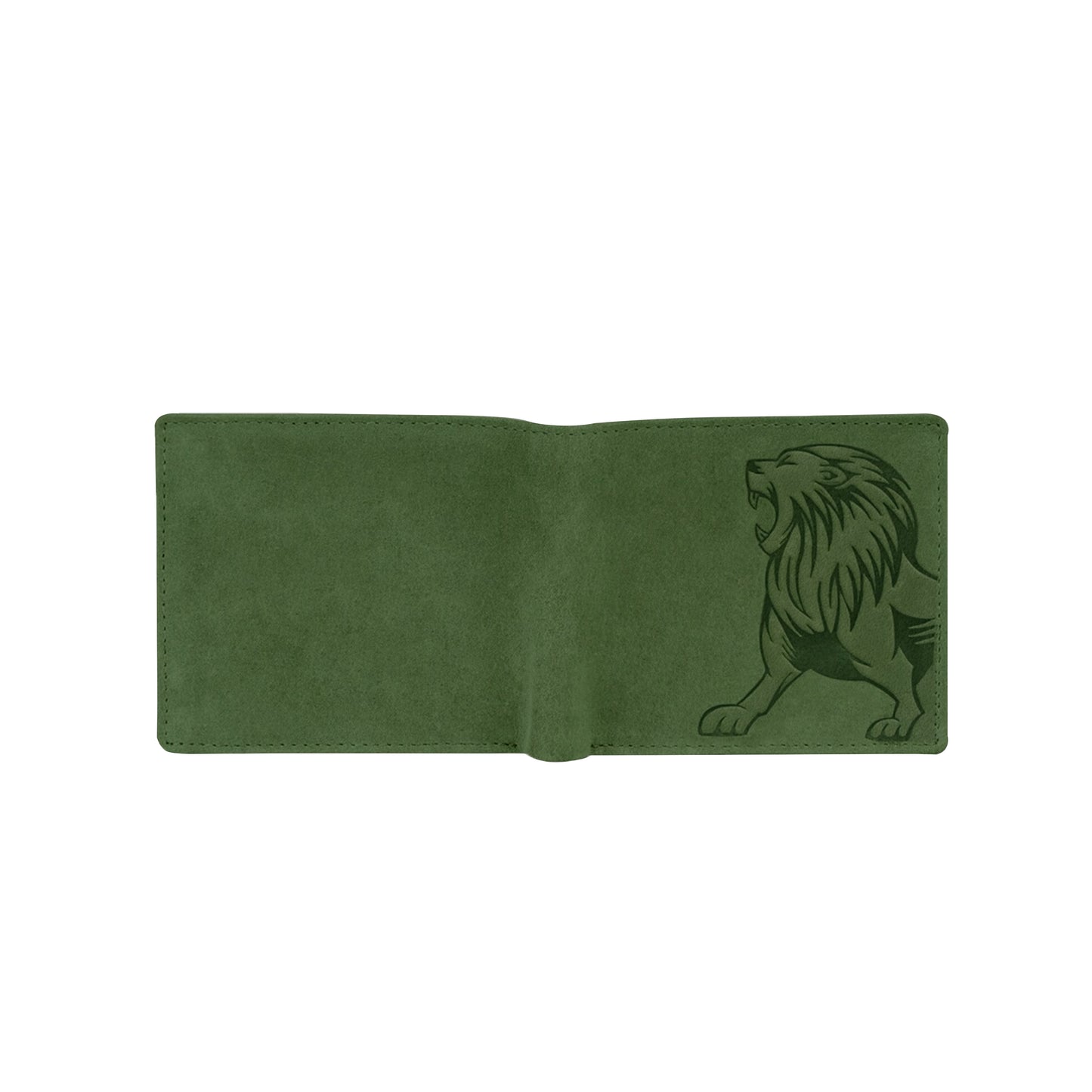 OMAX Olive Lion Embossed Design Genuine Leather Mens Wallet with Free Rakhi for Brother RBFW253